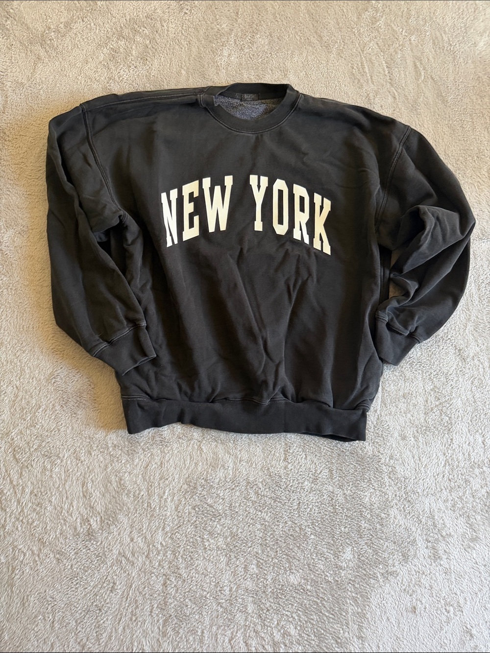 John Galt Brandy Melville Black "New York" Crewneck Sweatshirt - Oversized OS